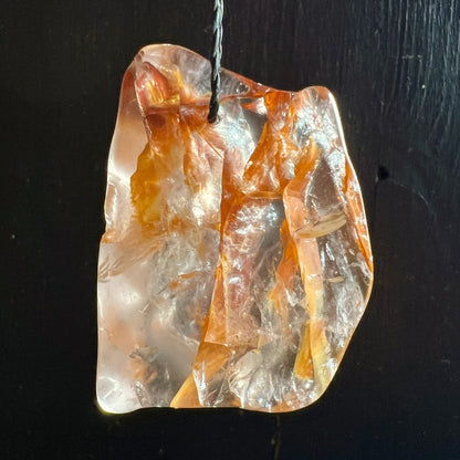 Limonit Quarz Anhänger | lichtdurchflutet | bernsteinfarbene Facetten | Happy Minerals Unikat