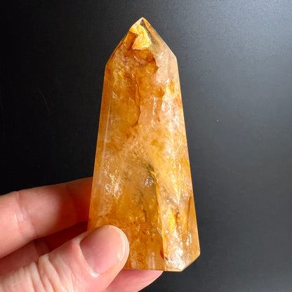 Golden Healer in Hand | goldbraune Musterung | edle Kristallspitze | Limonit Quarz Unikat | Happy Minerals
