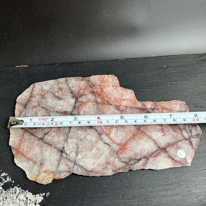 Hematoid | Quarz | Variante | C | mit | Maßband | Größe | Feuerquarz | Madagaskar | Happy | Minerals