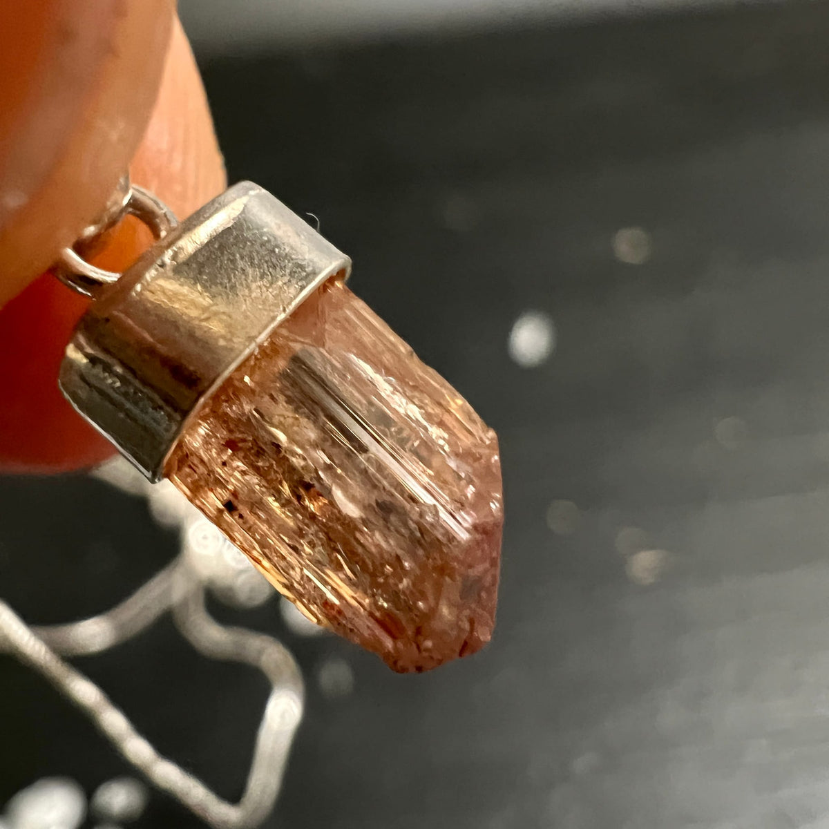 Imperial Topaz Pendant 20mm Raw Crystal | Natural Gemstone for Self-Confidence