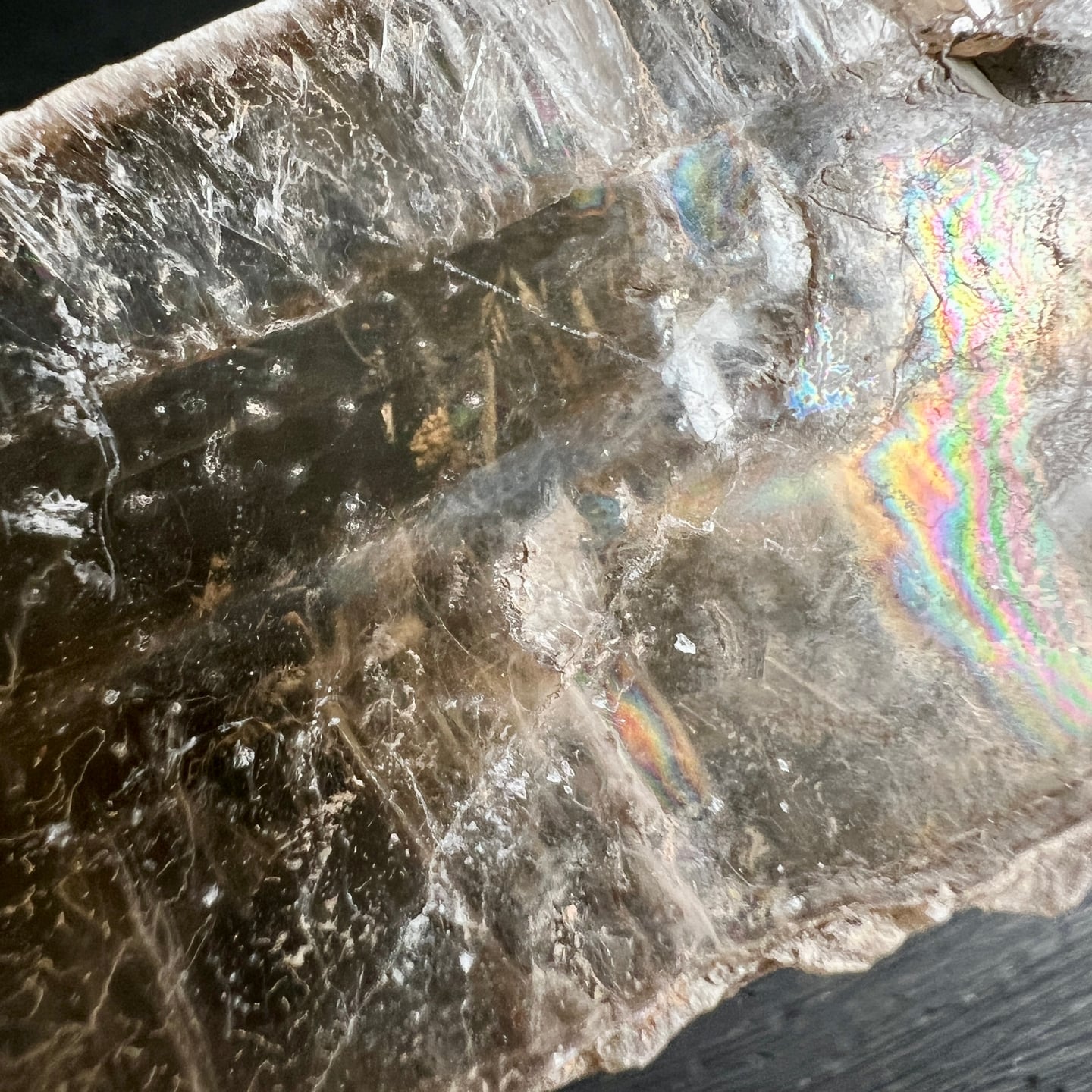 Selenit Kristall transparent mit Regenbogen-Lichtbrechung natürliche Spaltrisse | Happy Minerals