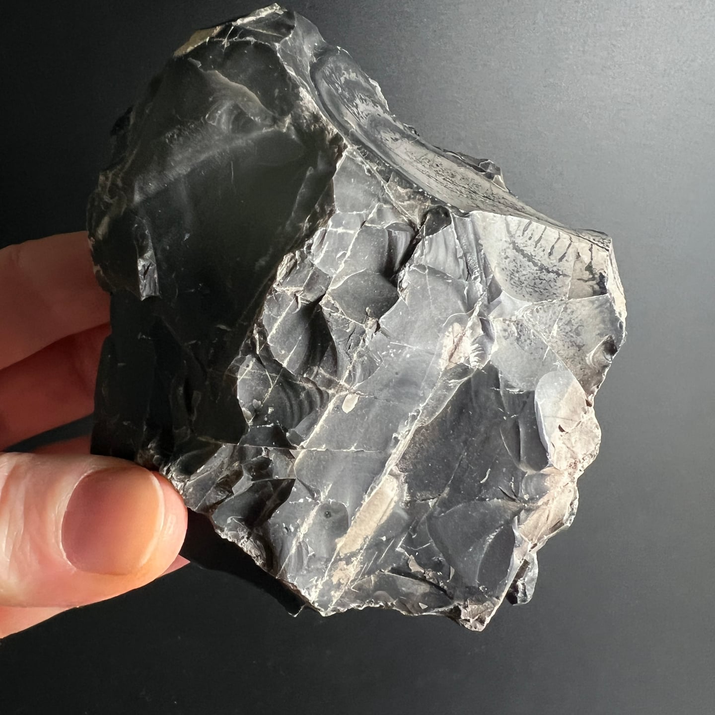 Schwarzer Onyx Rohstein aus Brasilien mit natürlicher rauer Oberfläche und glänzenden Facetten | Happy Minerals