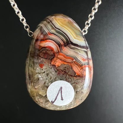 Crazy Lace Agate Pendant 30mm | Joy and Inner Strength
