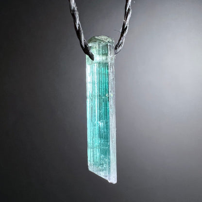 Indicolith Rohkristall Anhänger | Zarte Blau-Grün Töne | Naturbelassene Kanten | Unikat | Happy Minerals