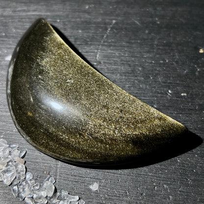 Goldobsidian Mond Handschmeichler 75mm | Schutz und Achtsamkeit