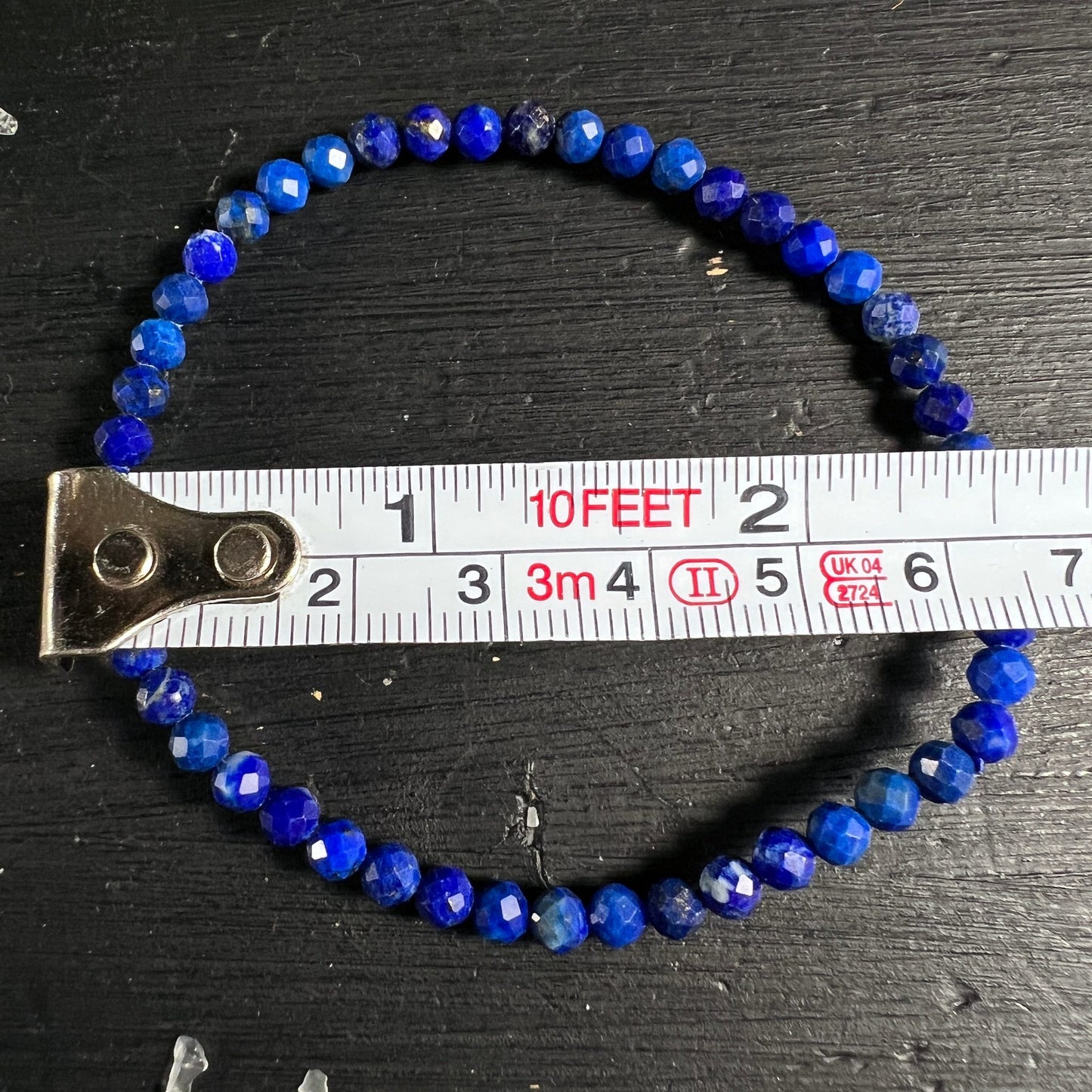 Lapislazuli Armband | Maßband Größenangabe | 6 Zoll | facettierte Perlen Afghanistan | Happy Minerals