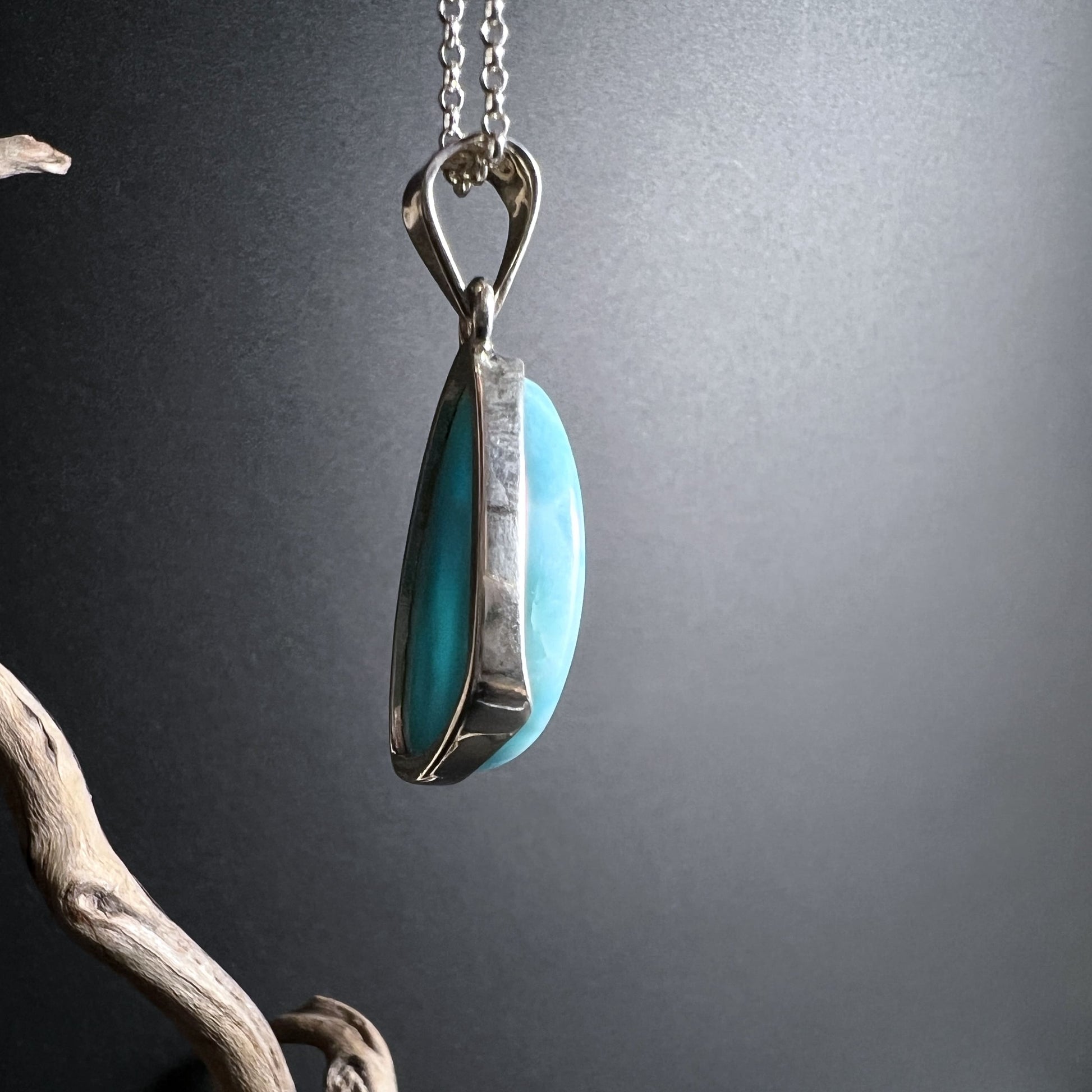  Larimar Anhänger kombiniert mit Erbskette 925 Silber (separat erhältlich) | Happy Minerals