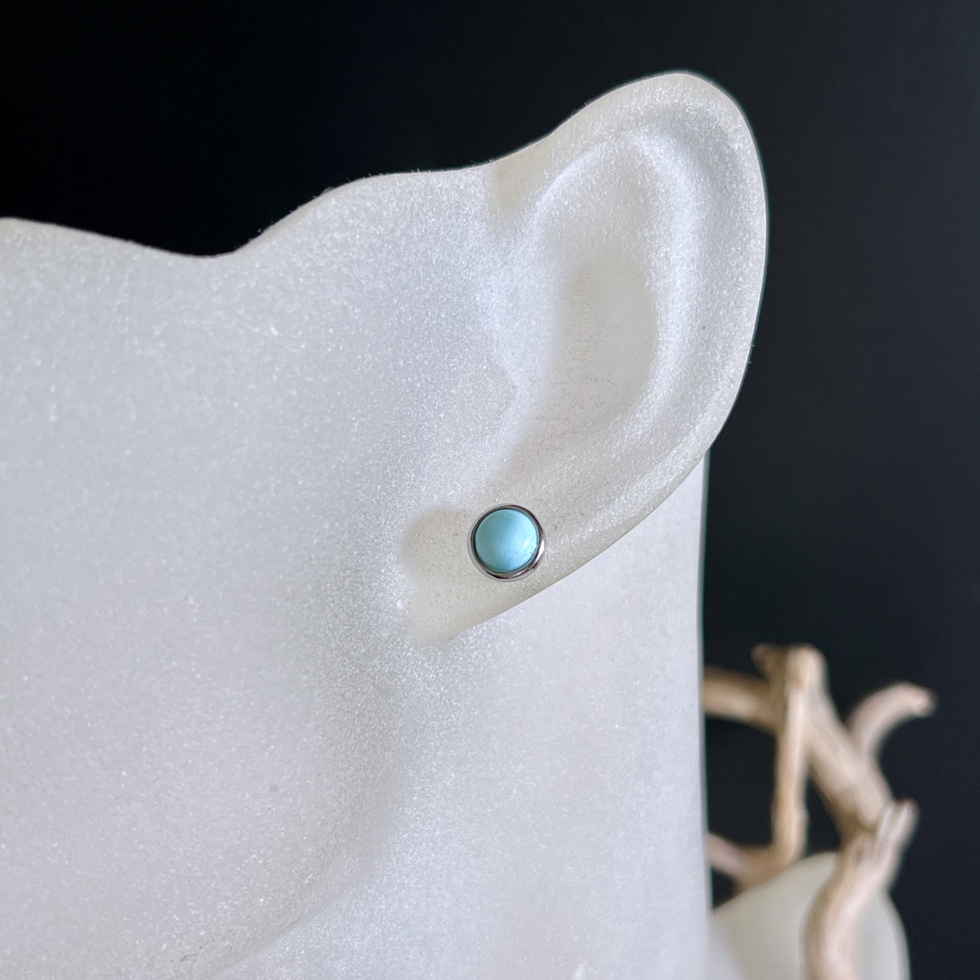 Larimar Ohrstecker in 925 Sterling Silber, nickelfrei | Happy Minerals