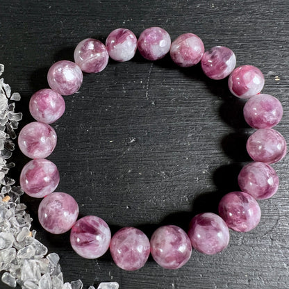 Lepidolith Armband Variante A | rosa-lila Perlen | zarter Flieder | Kreis | Brasilien | Happy Minerals