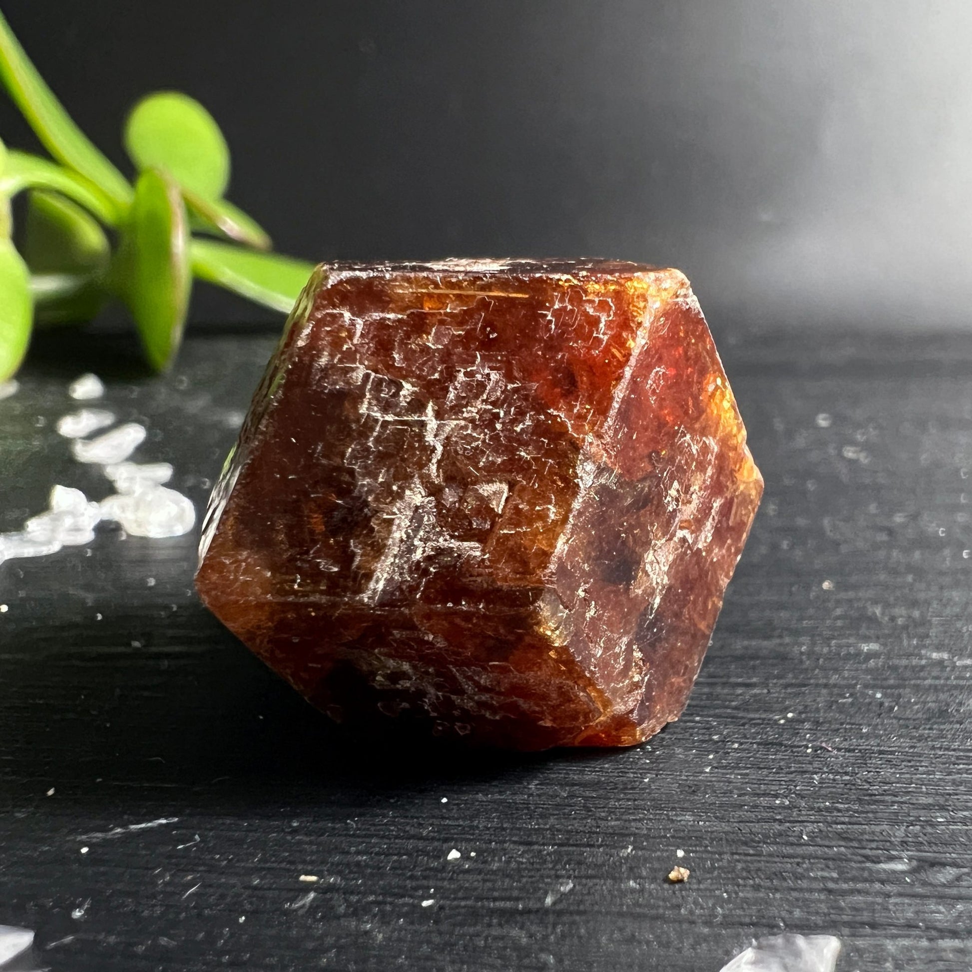 Mali Granat braun | Spessartin Rohkristall | intensive Farbtiefe | natürliche Struktur | Happy Minerals