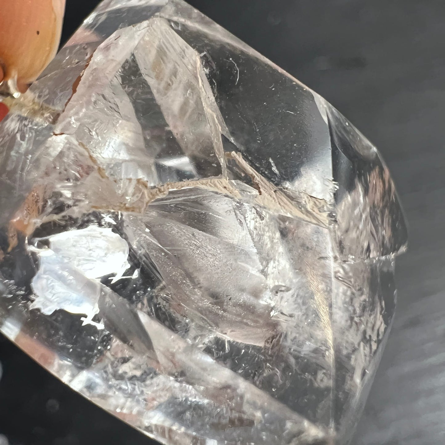 Manifestationsquarz Detail | fächerartige Strukturen | seidiger Glanz | Brasilien | Unikat | Happy Minerals