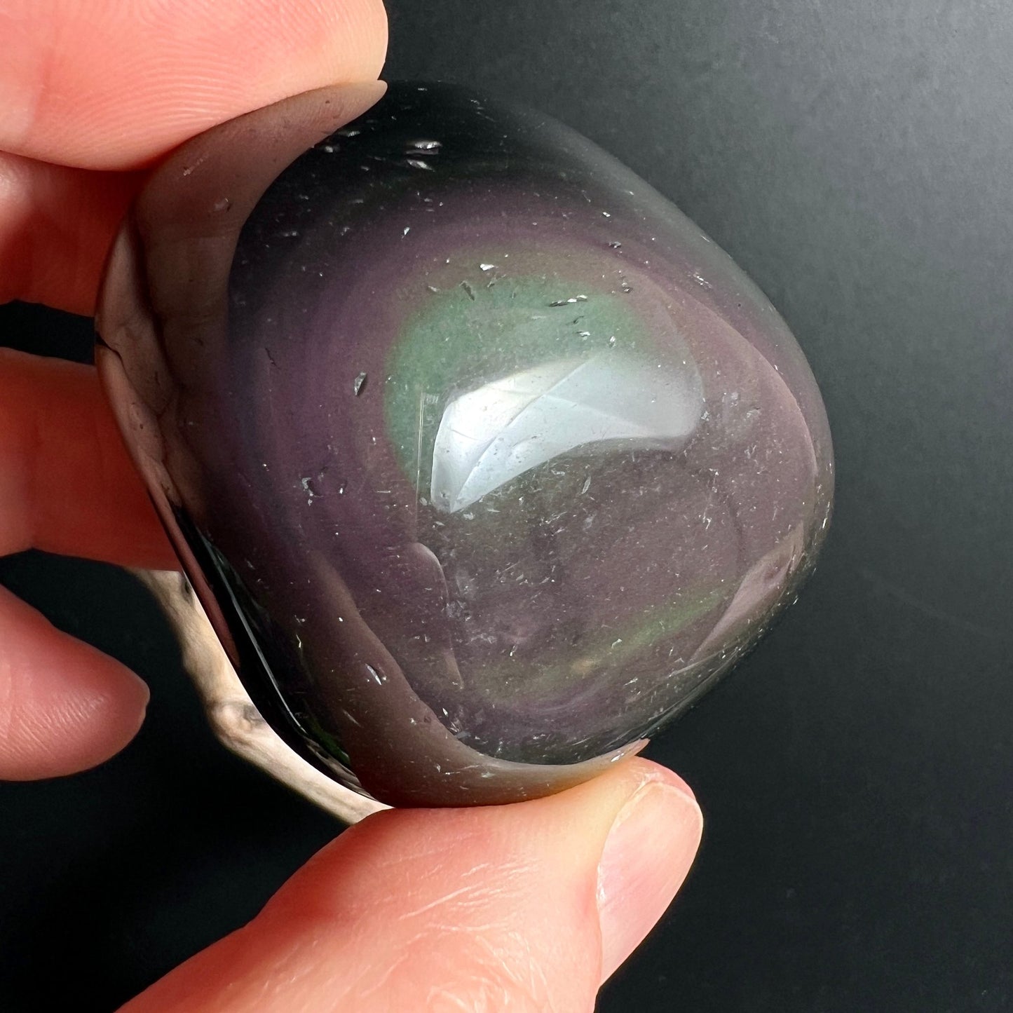 Mexikanischer Regenbogenobsidian 3 | Trommelstein | konzentrische Farbringe | Happy Minerals