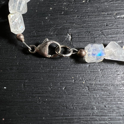 Mondsteinkette | Verschluss Detail | Silber-Karabiner | 925 Sterling | Happy Minerals