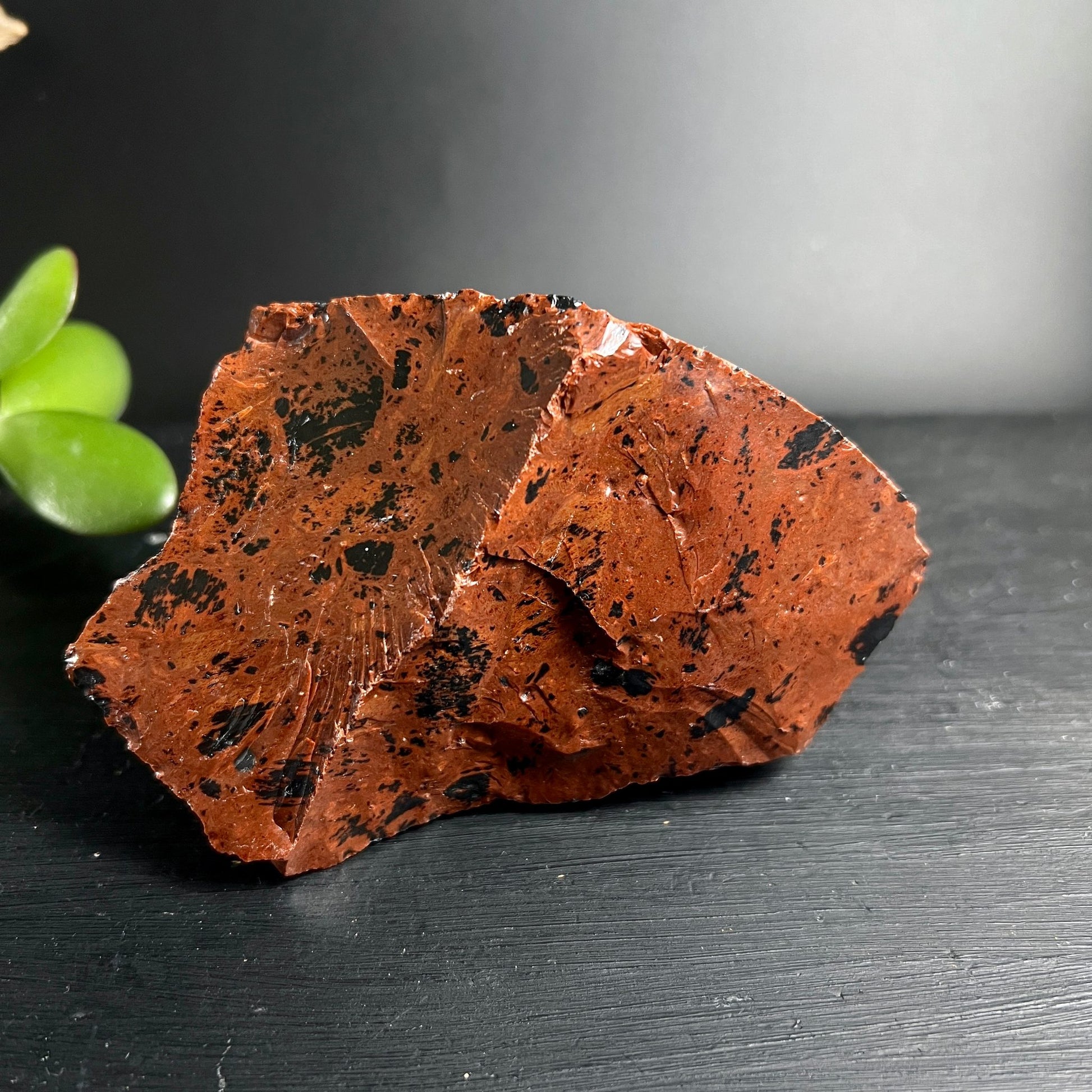 Mountain Mahogany Obsidian | warme Rottöne | natürliche Maserung | Vulkanglas Rohstein | Happy Minerals