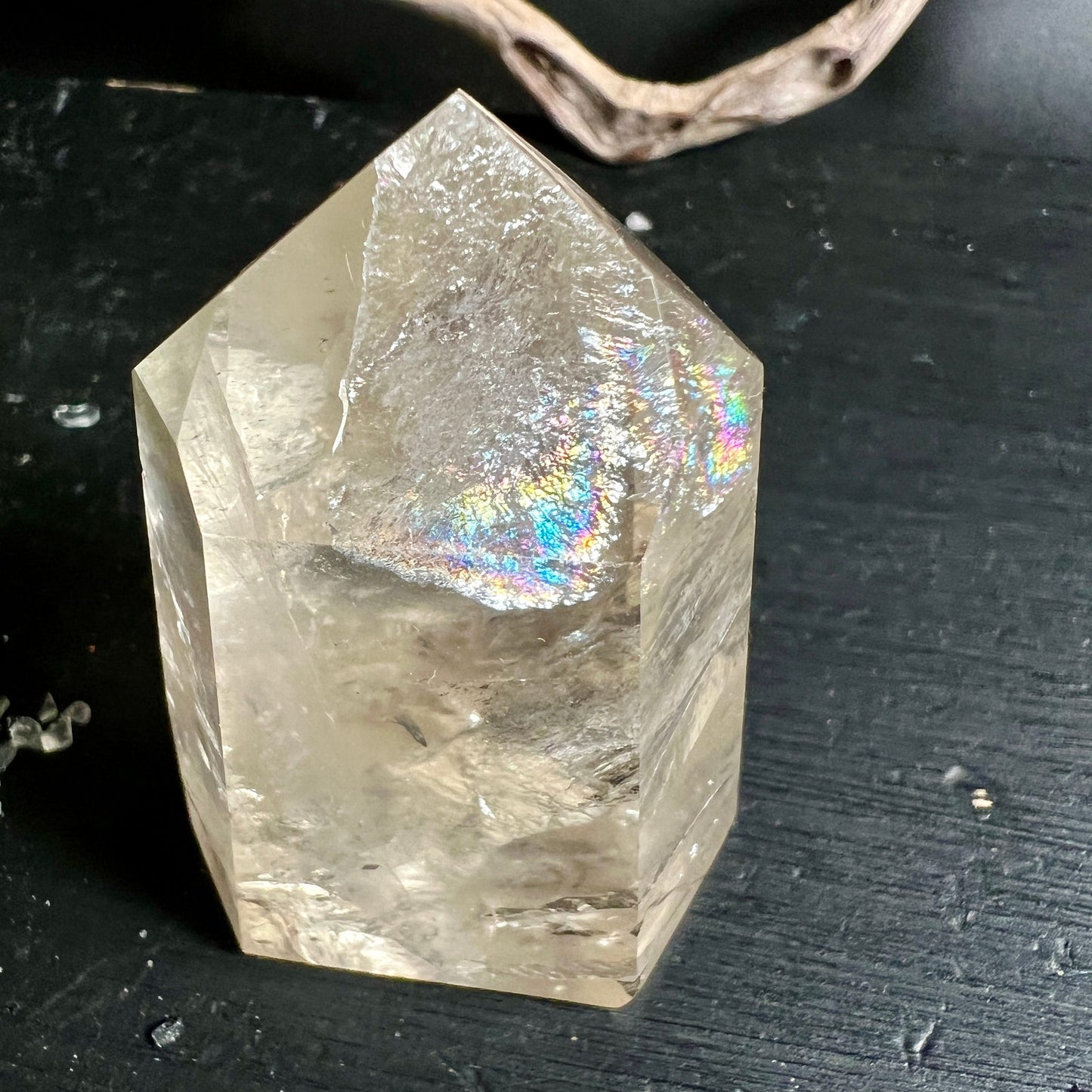 Naturcitrin Spitze | Brasilien | Regenbogen Reflexe | kristallklare Transparenz | Happy Minerals Kristallturm