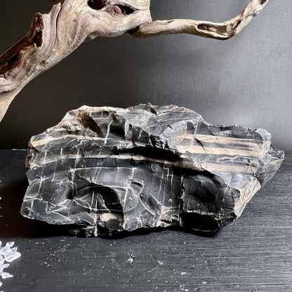 Naturbelassener Schwarzer Onyx Nr.1 mit typischer Struktur & Glanz | Happy Minerals