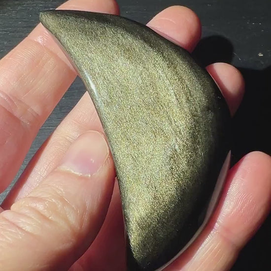 Goldobsidian Mond Handschmeichler 72mm Video | Happy Minerals