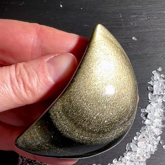 Goldobsidian Mond – Handschmeichler | Happy Minerals