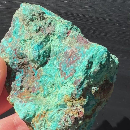 Chrysokoll Rohstein 75x60x55mm | Kommunikation und Herzöffnung Video | Happy Minerals