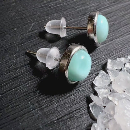 Video von Atlantisstein Larimar Ohrstecker in 925 Silberfassung | Happy Minerals