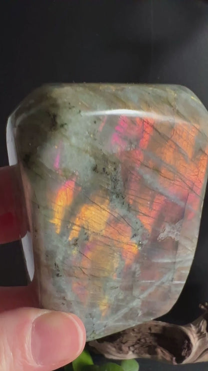 Sunset Labradorit Freeform mit lila und orangefarbenem Schimmer aus Madagaskar | Happy Minerals