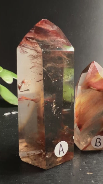 Amphibole Quartz Tower 40-68mm | Grounding and Inner Strength – Choose A, B, or C