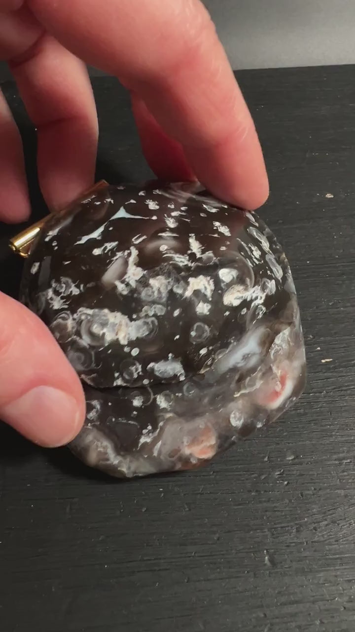 Achat Ringbox 70mm aus Brasilien | Natürliche Schmuckdose für Ringe und Schmuck Video | Happy Minerals