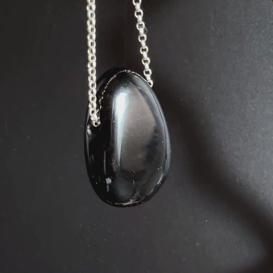 Blaues Falkenauge Tropfenanhänger gebohrt | Happy Minerals