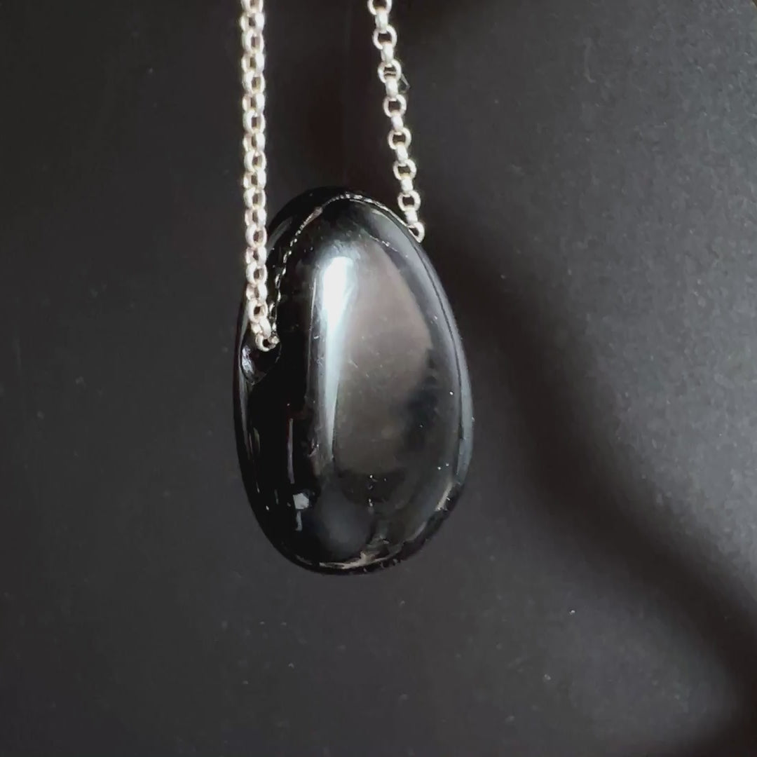 Blaues Falkenauge Tropfenanhänger gebohrt | Happy Minerals