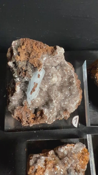 Blue Barite Crystal Specimen on Acrylic Base | Electrosmog Protection and Clarity