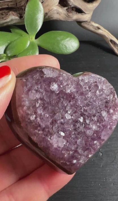 Amethyst Herz 60mm Uruguay | Spirituelle Klarheit und innere Ruhe