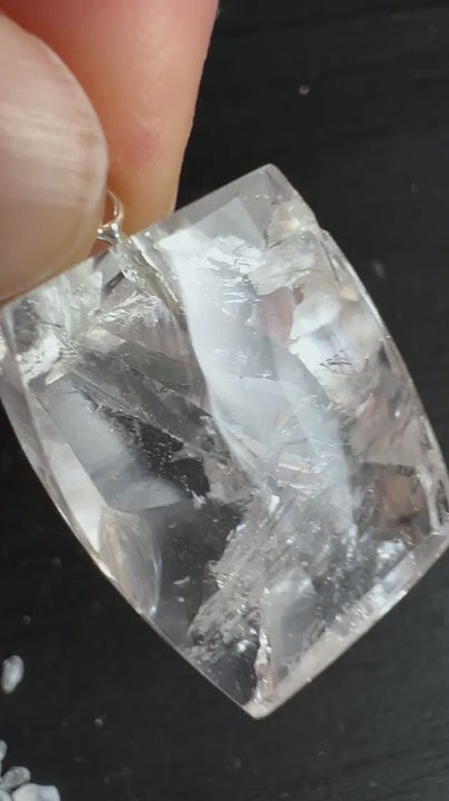 Manifestation Quartz Pendant 23mm | Rare Rock Crystal with Included Crystal