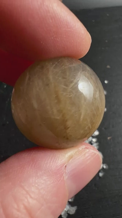 Gold Rutile Quartz Sphere 24mm | Manifestation and Energy