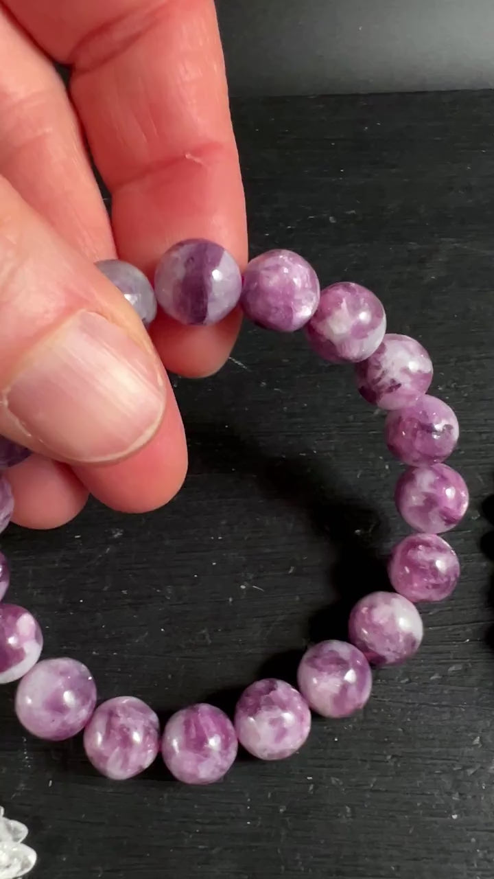 Lepidolith Armband 6mm und 8mm | Ruhe und emotionale Balance Video | Happy Minerals