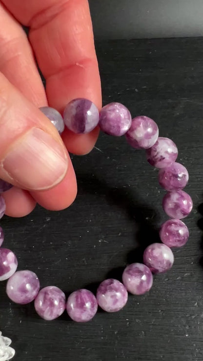 Lepidolith Armband 6mm und 8mm | Ruhe und emotionale Balance Video | Happy Minerals