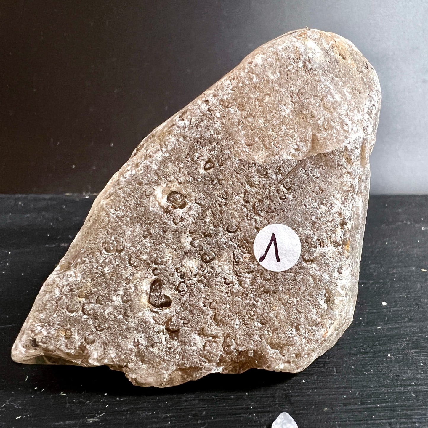 Rauchquarz | Rohstein | Variante 1 | beige-graue Textur | natürliche Oberfläche | Happy Minerals