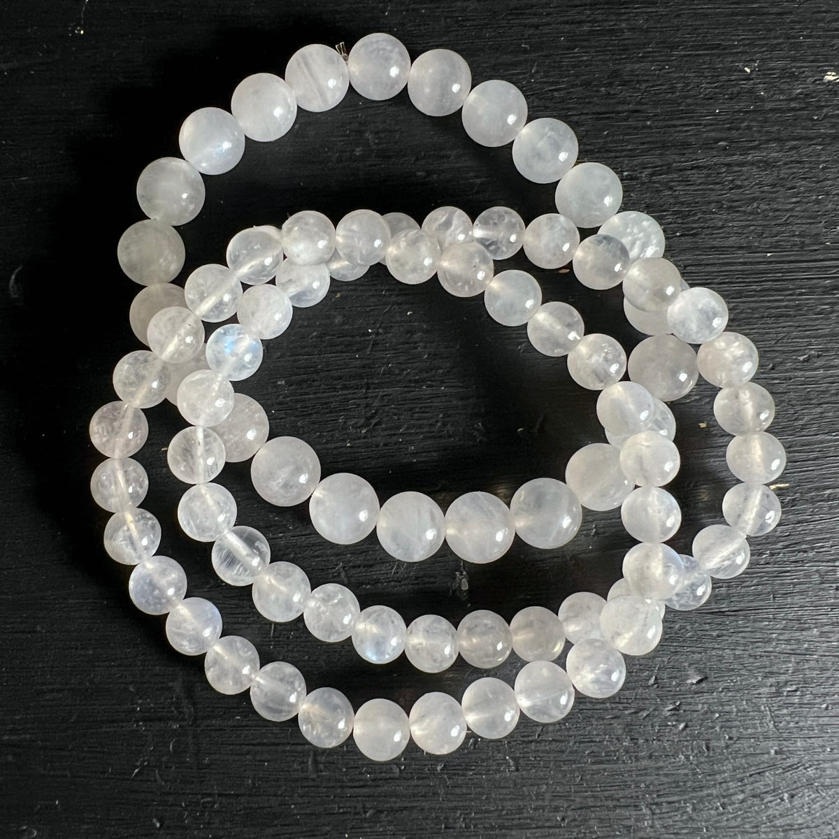 Regenbogen Mondstein Armbänder | schimmernder weißer Labradorit | Variante A | Happy Minerals