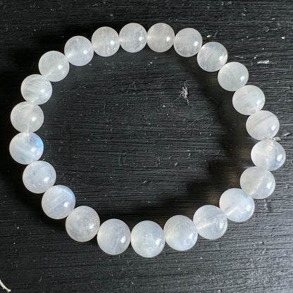 Regenbogen Mondstein Armband | opalisierender Glanz | 6mm Perlen | Variante D | Happy Minerals