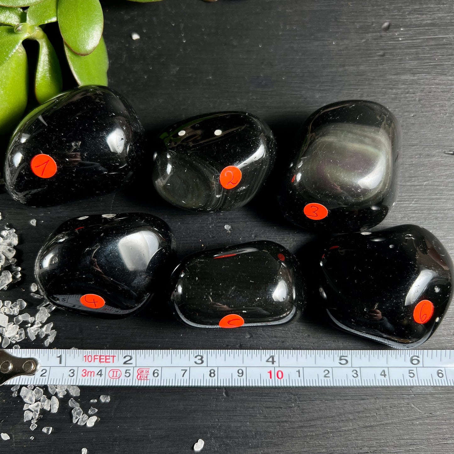 Regenbogenobsidian Set | 6 Trommelsteine | verschiedene Größen | Mexiko Kollektion | Happy Minerals