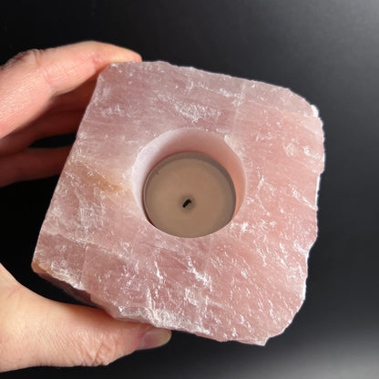 rosenquarz teelichthalter/kerzenhalter | Ansicht 12 | Happy Minerals