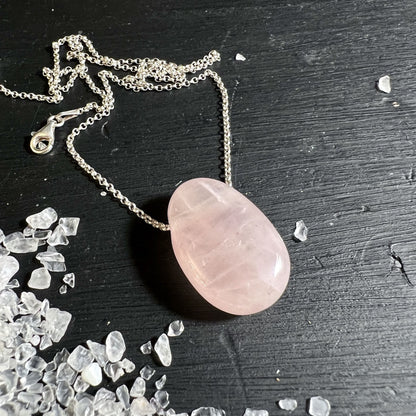 Rosenquarz Unikat transluzent milchig rosa