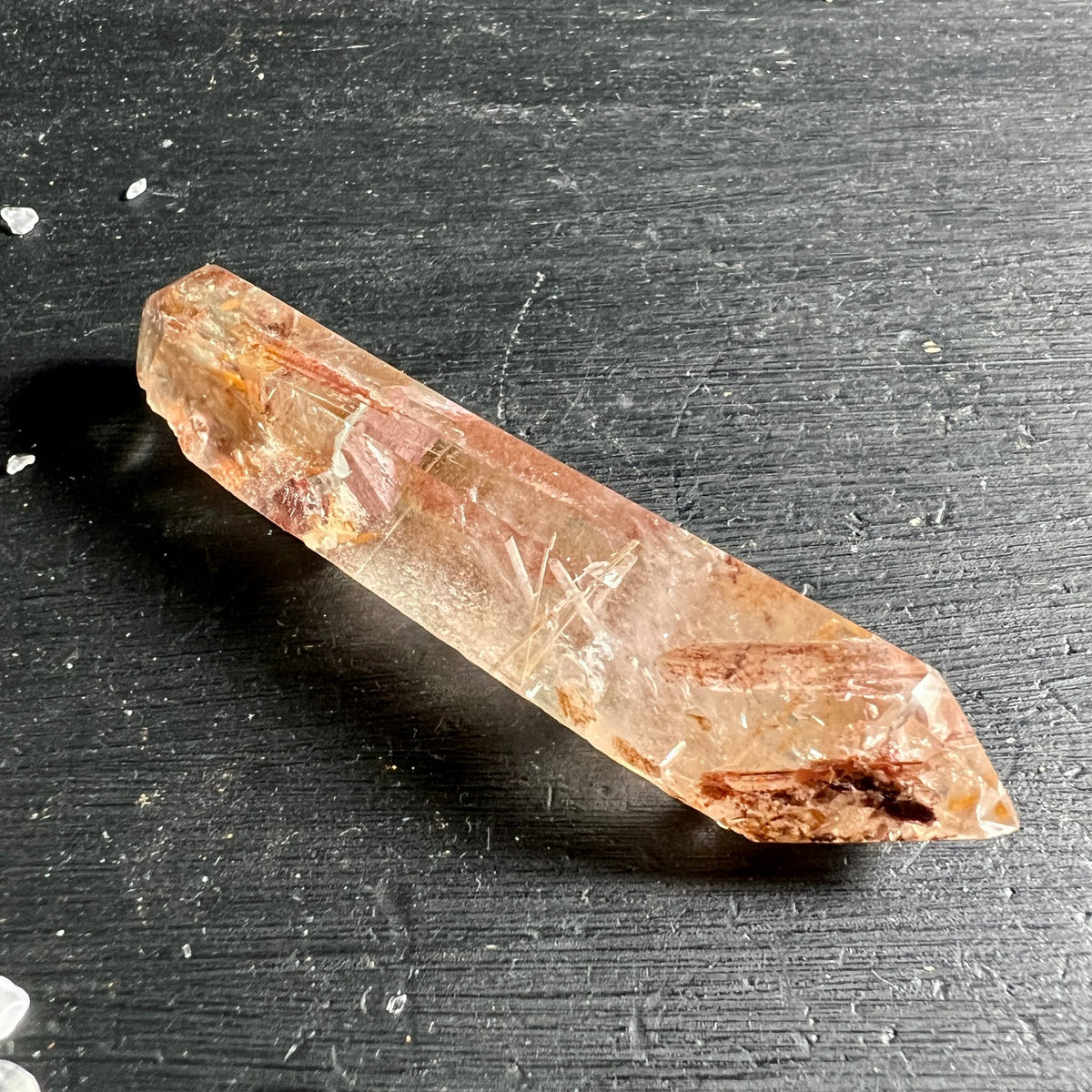 Rutilquarz Doppelender | Madagaskar | rosa-goldene Einschlüsse | Unikat | Happy Minerals
