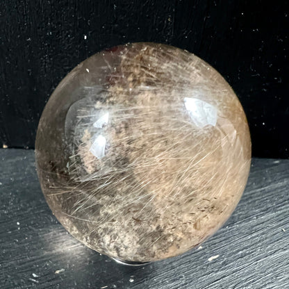 Rutilquarz | Kugel | sanfte Beige-Töne | feine Rutilfäden | Happy Minerals | Variante 5