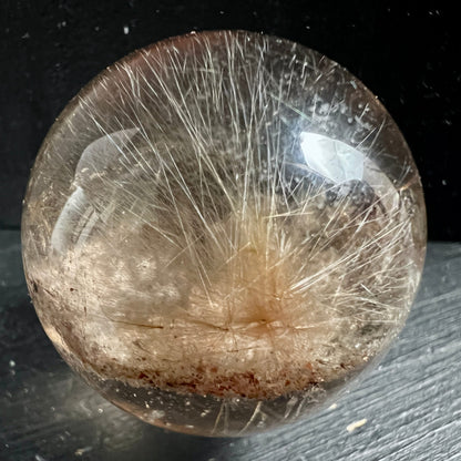 Rutilquarz | Kugel | Detailansicht | funkelnde Goldnadeln | Sternform | Happy Minerals | Variante 6