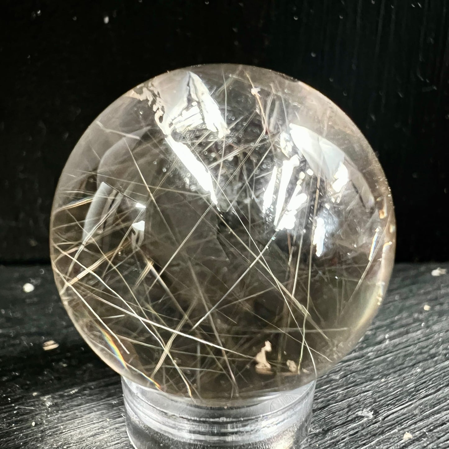 Rutilquarz | Kugel | Brasilien | glasklar | goldene Rutilnadeln | Unikat | Happy Minerals
