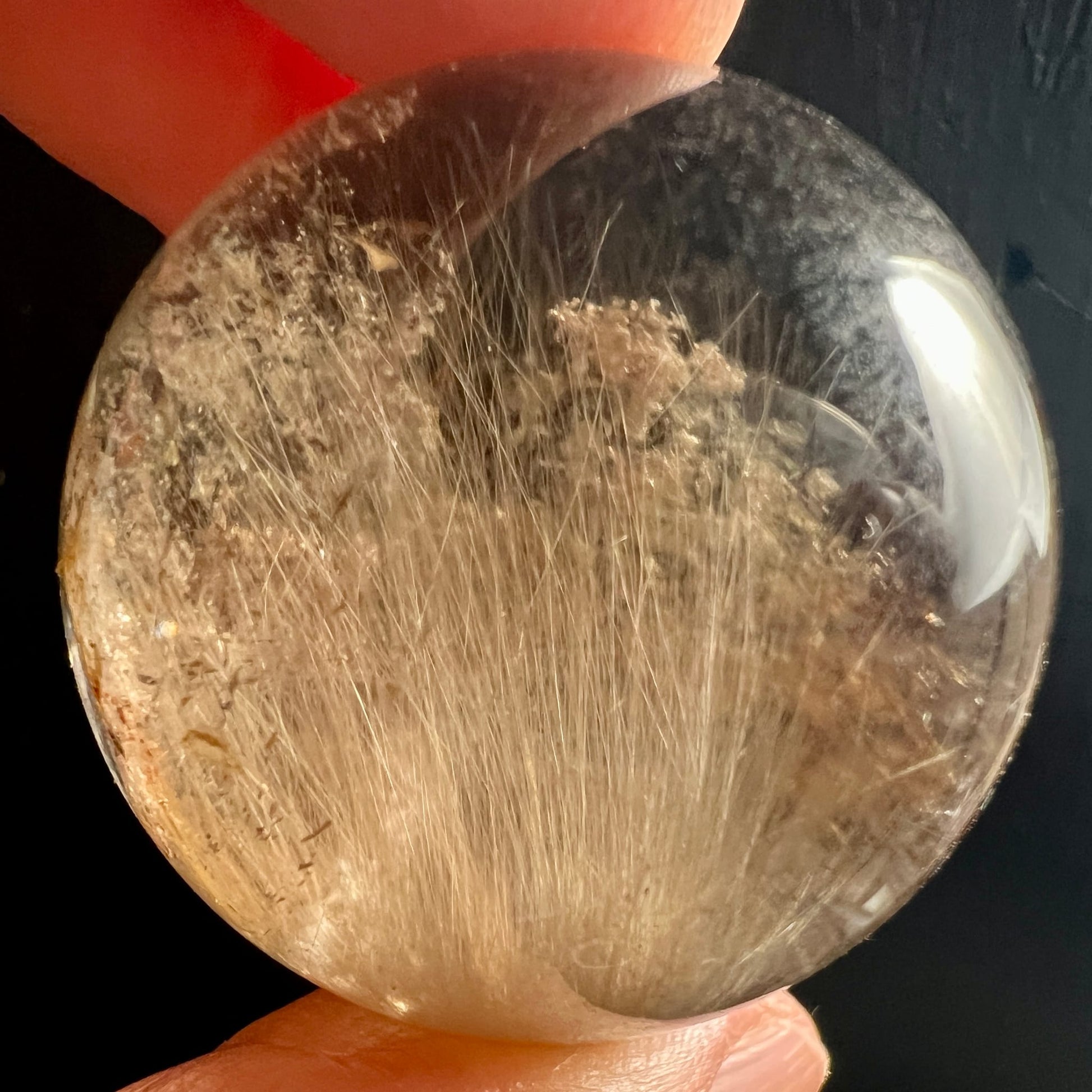 Rutilquarz | Scheibe | seidige Rutilfasern | natürliche Musterung | Happy Minerals | Variante 10