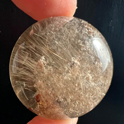 Rutilquarz | Scheibe | Lichtreflexe | goldbraune Einschlüsse | Happy Minerals | Variante 8