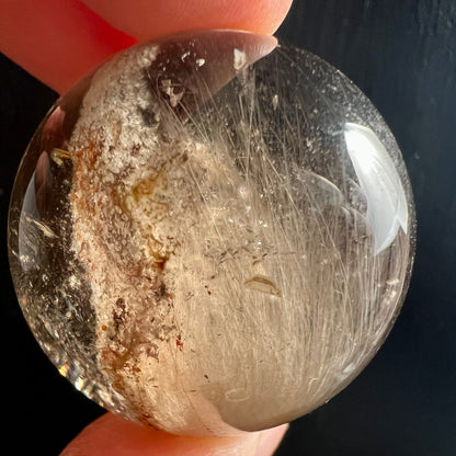 Rutilquarz | Scheibe | warme Erdtöne | zarte Nadelstruktur | Happy Minerals | Variante 9