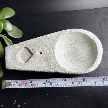 Sagrada Madre Räuchergefäß Pastellgrün | Draufsicht Maßband | ca. 15 cm | Happy Minerals