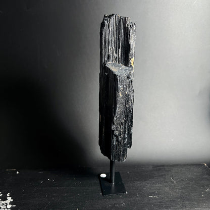 Schwarzer Turmalin | Variante B | Goldene Einschlüsse | Rohstein | Brasilien | Happy Minerals